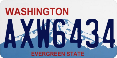 WA license plate AXW6434