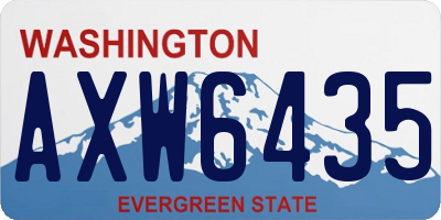 WA license plate AXW6435