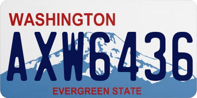 WA license plate AXW6436