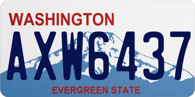WA license plate AXW6437
