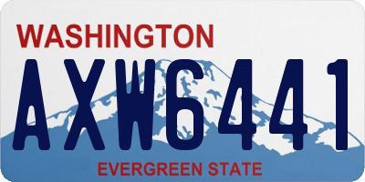 WA license plate AXW6441