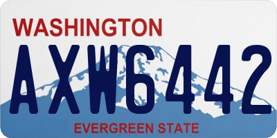WA license plate AXW6442