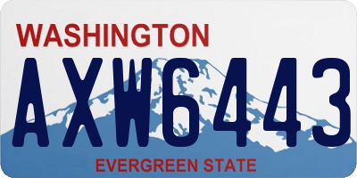 WA license plate AXW6443