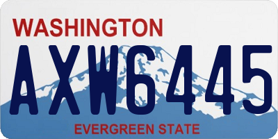 WA license plate AXW6445