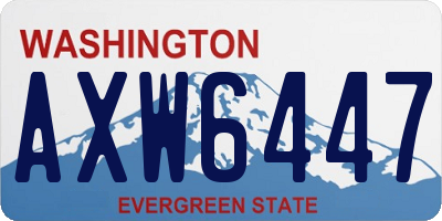 WA license plate AXW6447