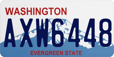 WA license plate AXW6448