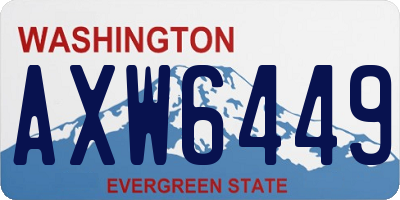 WA license plate AXW6449
