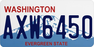 WA license plate AXW6450