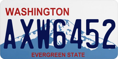 WA license plate AXW6452