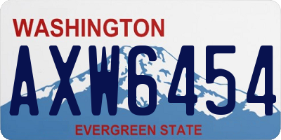 WA license plate AXW6454