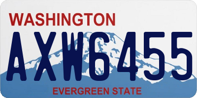 WA license plate AXW6455