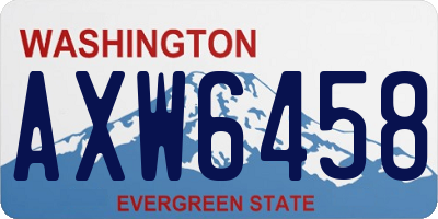 WA license plate AXW6458