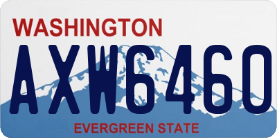 WA license plate AXW6460