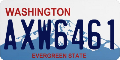 WA license plate AXW6461