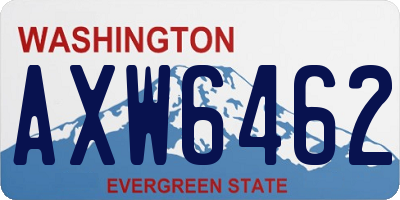 WA license plate AXW6462