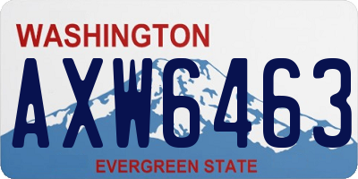 WA license plate AXW6463