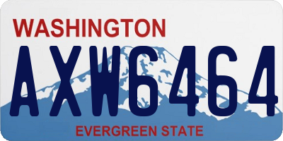 WA license plate AXW6464