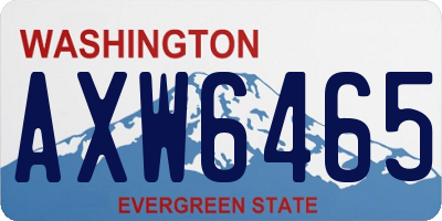 WA license plate AXW6465