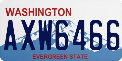 WA license plate AXW6466