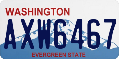 WA license plate AXW6467