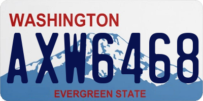 WA license plate AXW6468