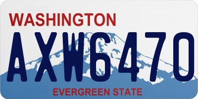 WA license plate AXW6470