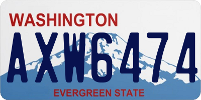WA license plate AXW6474