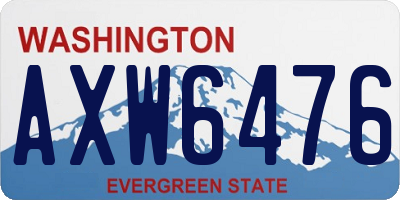 WA license plate AXW6476