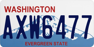 WA license plate AXW6477