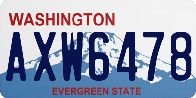 WA license plate AXW6478