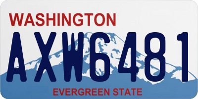 WA license plate AXW6481