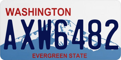 WA license plate AXW6482