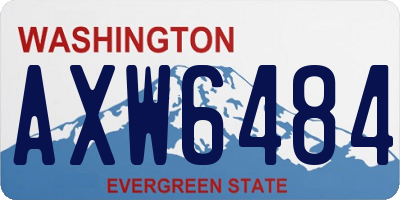 WA license plate AXW6484
