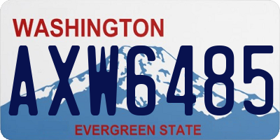 WA license plate AXW6485