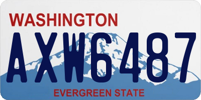 WA license plate AXW6487