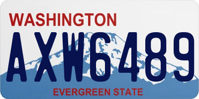 WA license plate AXW6489