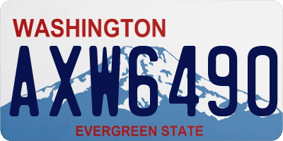 WA license plate AXW6490
