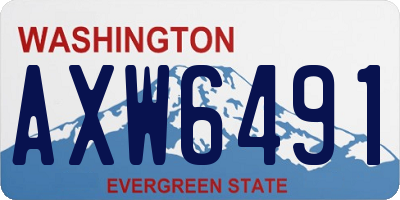 WA license plate AXW6491