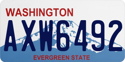 WA license plate AXW6492