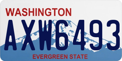 WA license plate AXW6493