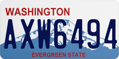 WA license plate AXW6494