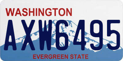 WA license plate AXW6495