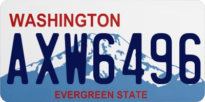 WA license plate AXW6496