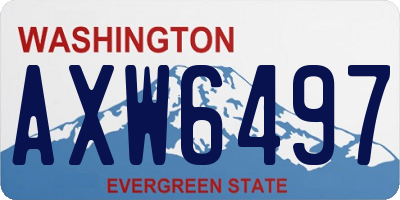 WA license plate AXW6497