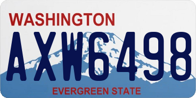 WA license plate AXW6498