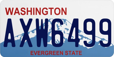 WA license plate AXW6499