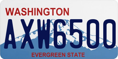 WA license plate AXW6500