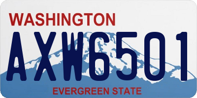 WA license plate AXW6501