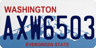 WA license plate AXW6503