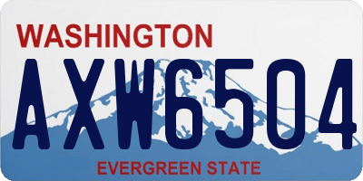 WA license plate AXW6504